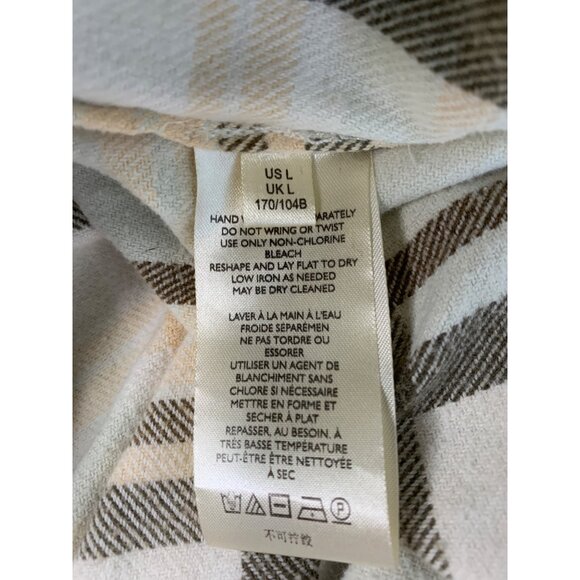 We The Free Womens L Plaid Button-Down Long Sleeve Shirt Shacket EUC 8130 - Picture 9 of 10